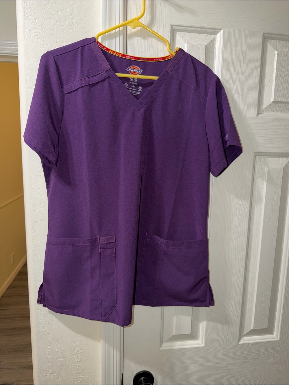 Dickies Women's V-Neck Scrub Top in Purple